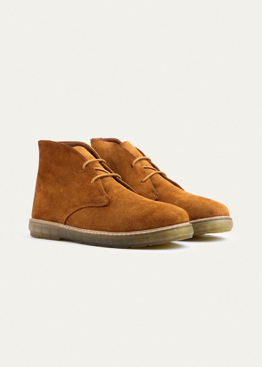 Split Suede Desert Boots Plain Toe For Men Light | Brown