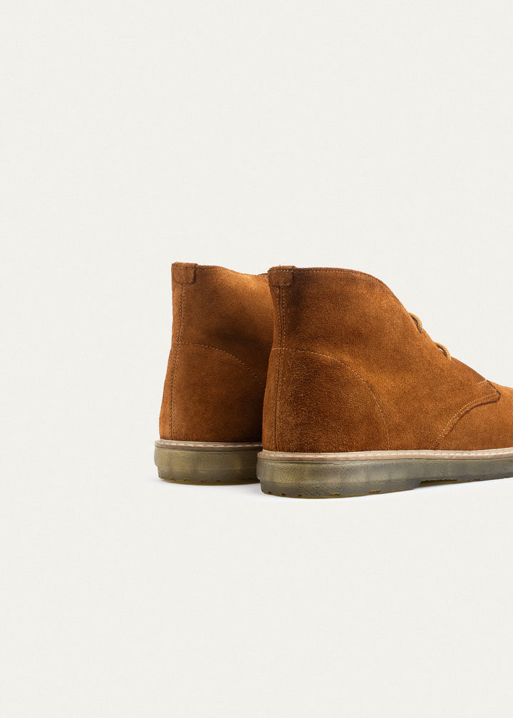 Split Suede Desert Boots Plain Toe For Men Light | Brown