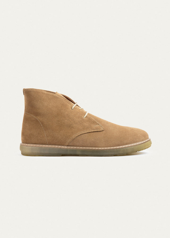 Split Suede Desert Boots Plain Toe For Men | Cafe
