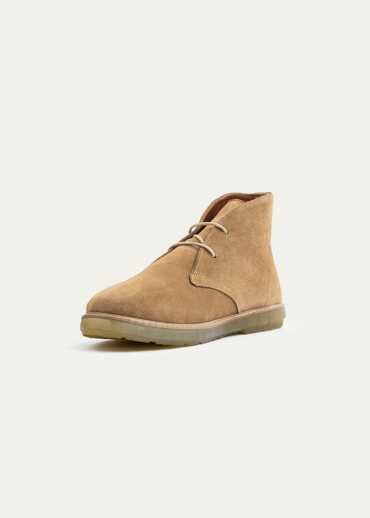 Split Suede Desert Boots Plain Toe For Men | Cafe