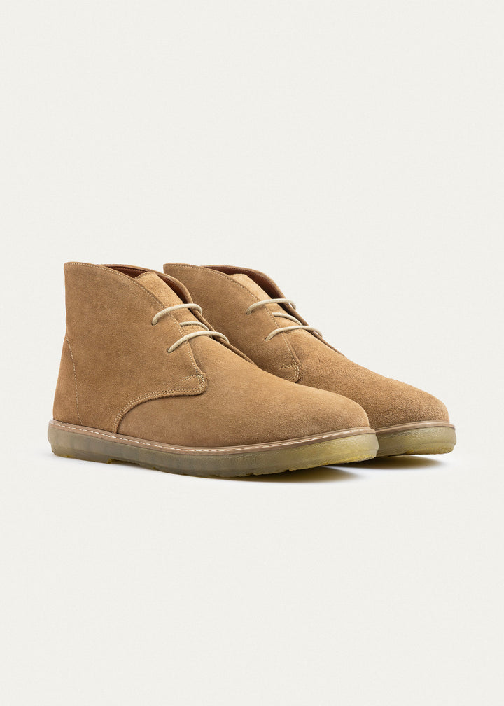 Split Suede Desert Boots Plain Toe For Men | Cafe