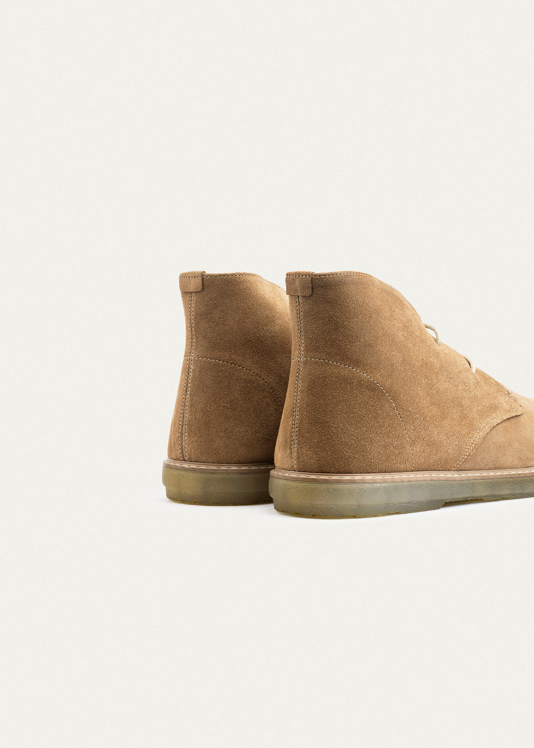Split Suede Desert Boots Plain Toe For Men | Cafe