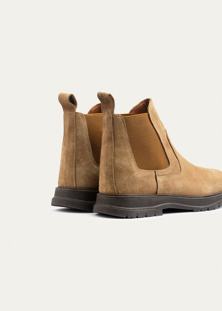 Plain Suede Genuine Leather Chelsea Boots | CAFE