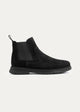 Plain Suede Genuine Leather Chelsea Boots | Black