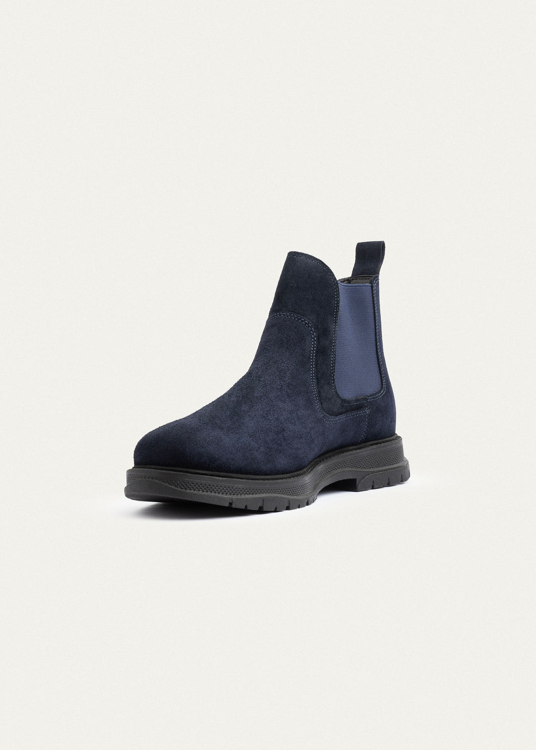 Plain Suede Genuine Leather Chelsea Boots | Dark Blue