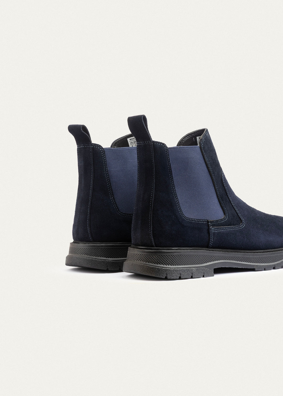 Plain Suede Genuine Leather Chelsea Boots | Dark Blue