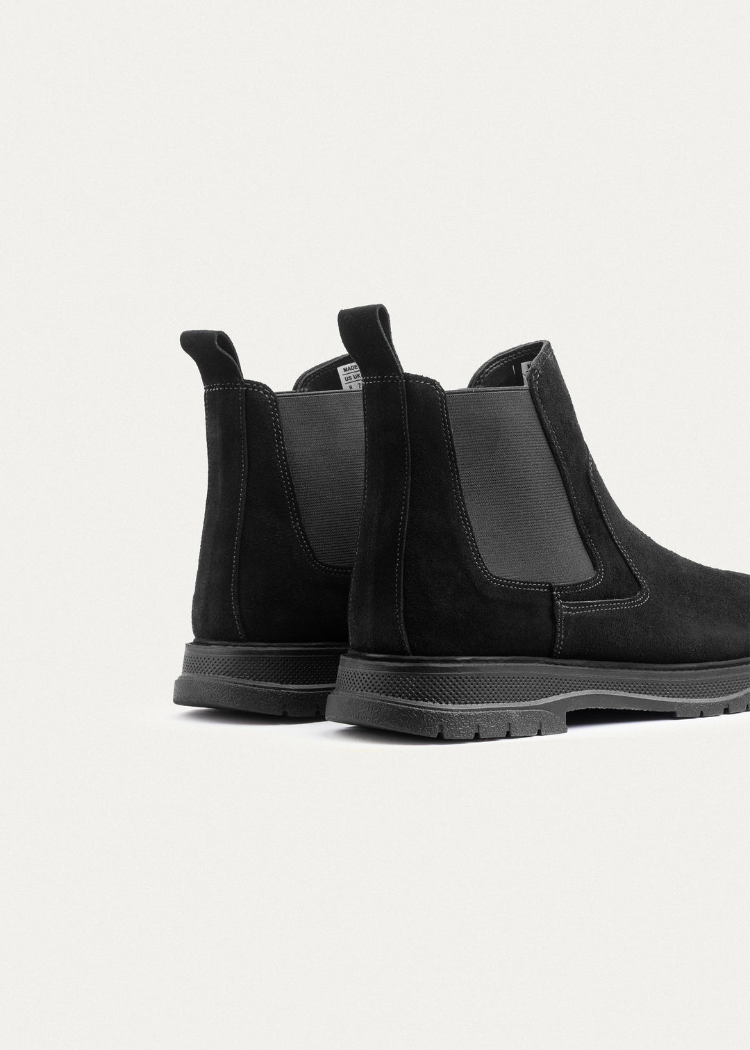 Plain Suede Genuine Leather Chelsea Boots | Black