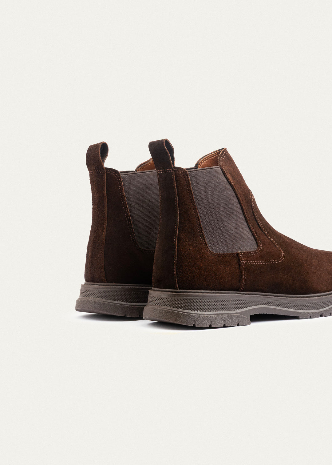 Plain Suede Genuine Leather Chelsea Boots | Brown