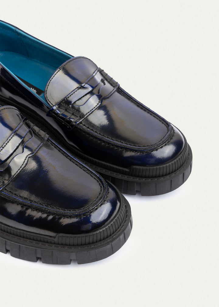 Edge Loafers Patent Leather | Navyblue