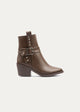 Rebel Buckle Ankle Boots | Mocha Brown