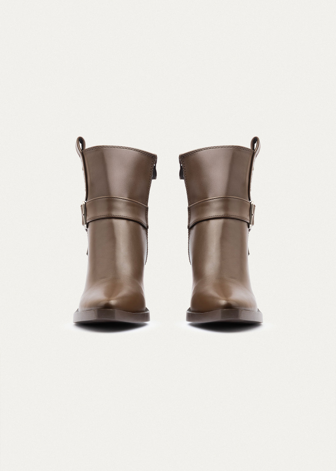 Achilles | Rebel Buckle Ankle Boots| Mocha Brown
