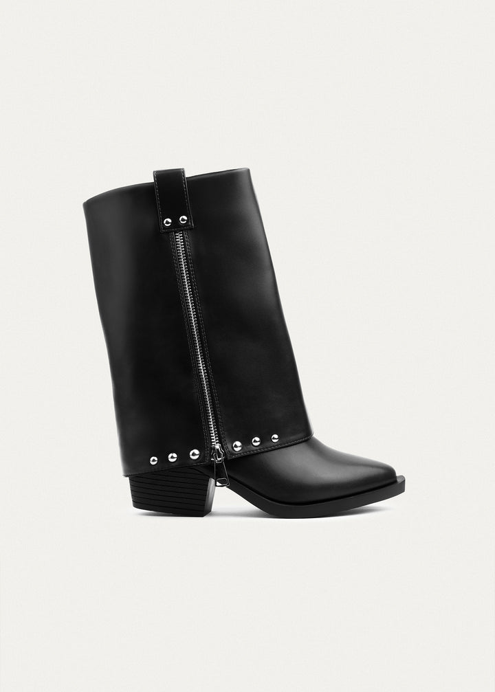 Riviera Studded Zip Boots | Black