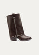 Riviera Studded Zip Boots | Brown