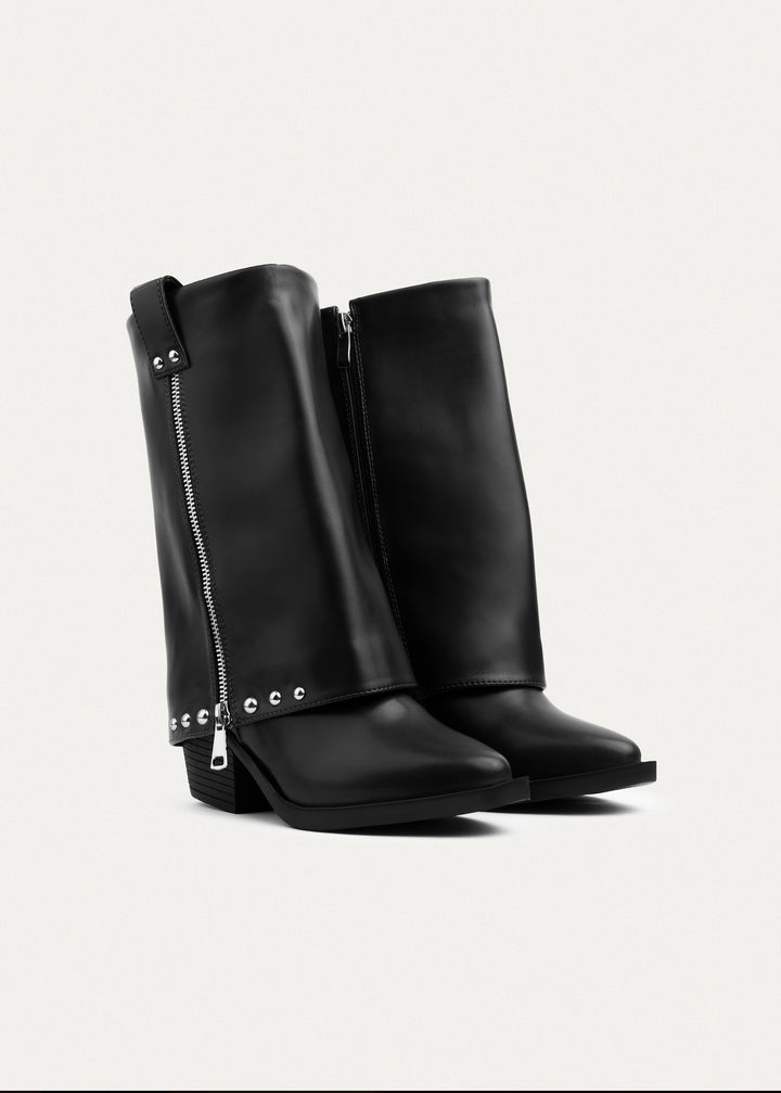 Riviera Studded Zip Boots | Black