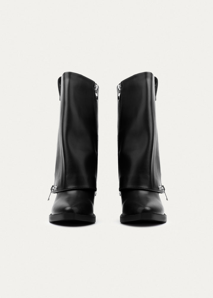 Riviera Studded Zip Boots | Black