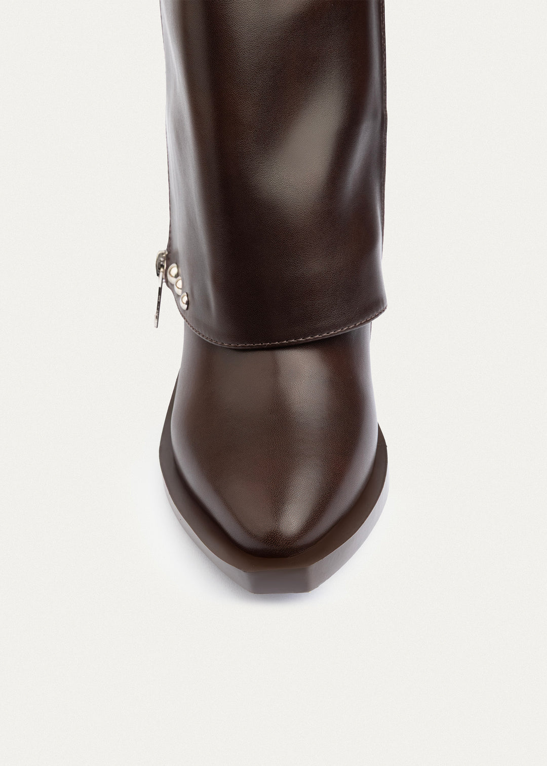 Riviera Studded Zip Boots | Brown