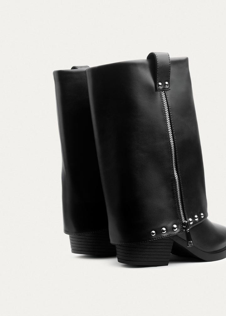 Riviera Studded Zip Boots | Black