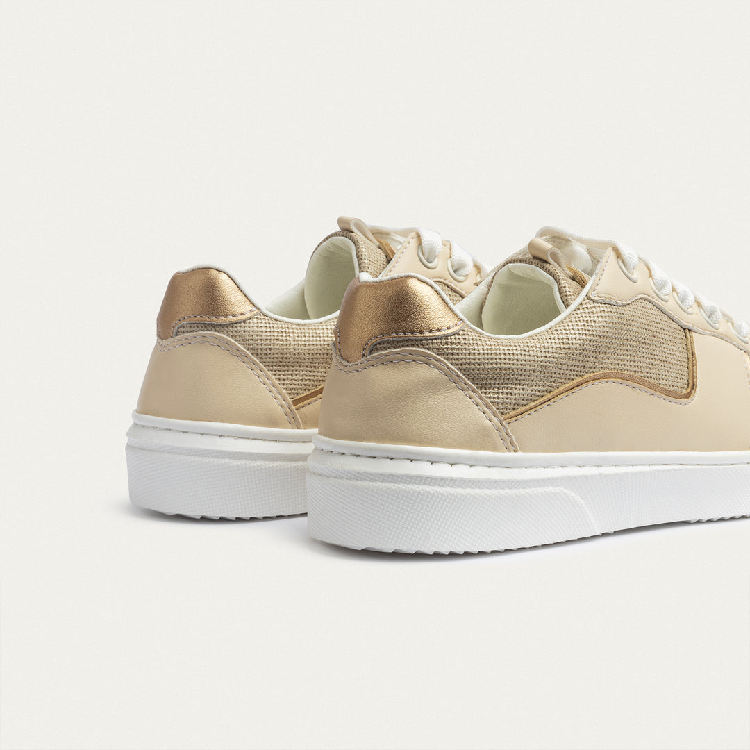 The G-Sneakers Nova - White Sneaker with Gold Accents