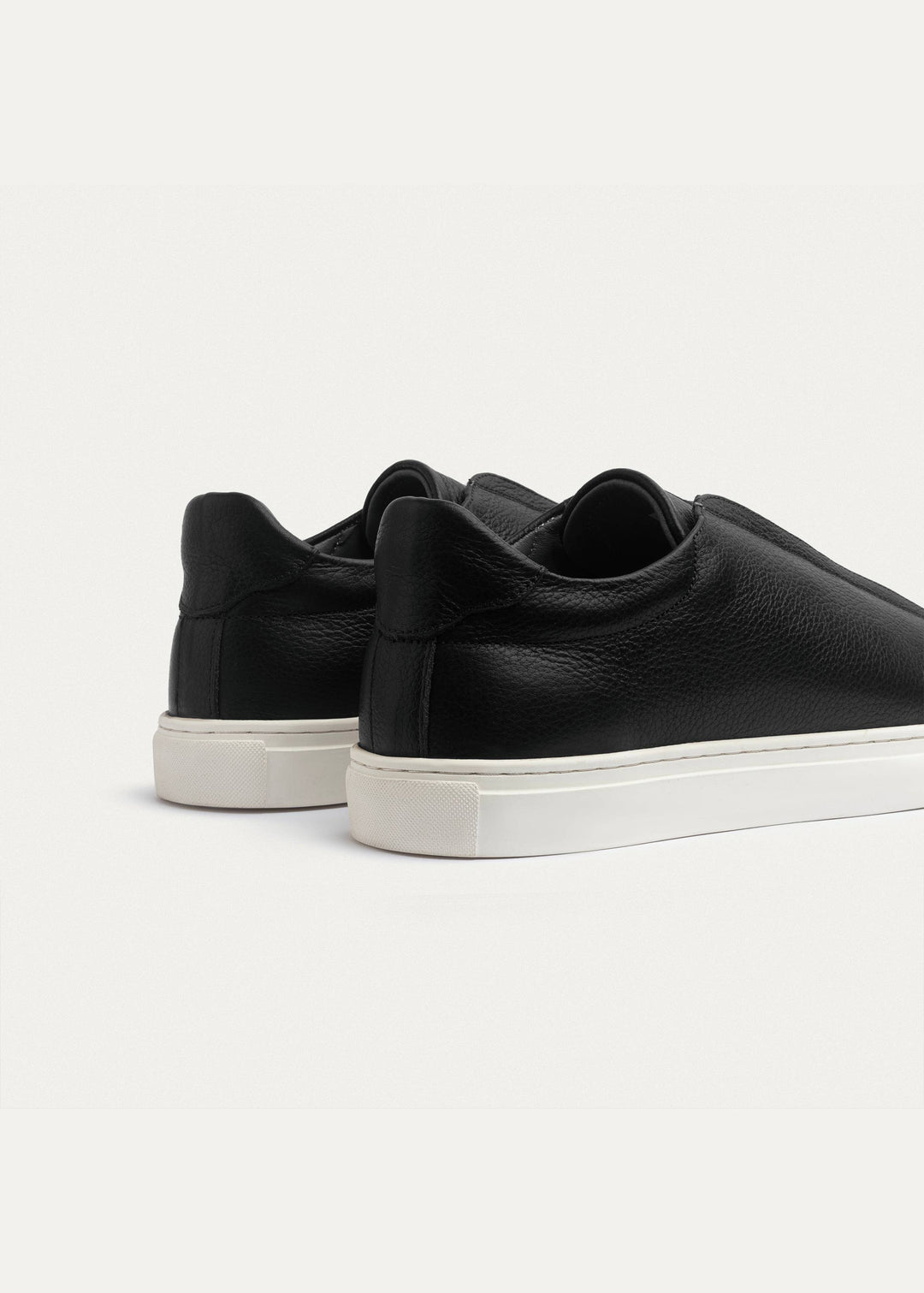 Achilles Theo - Men's Slip-On Textured Leather Sneakers - Black