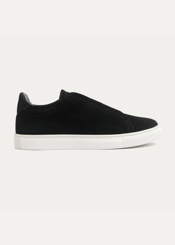 Theo Men's Slip-On Suede Sneakers | Black