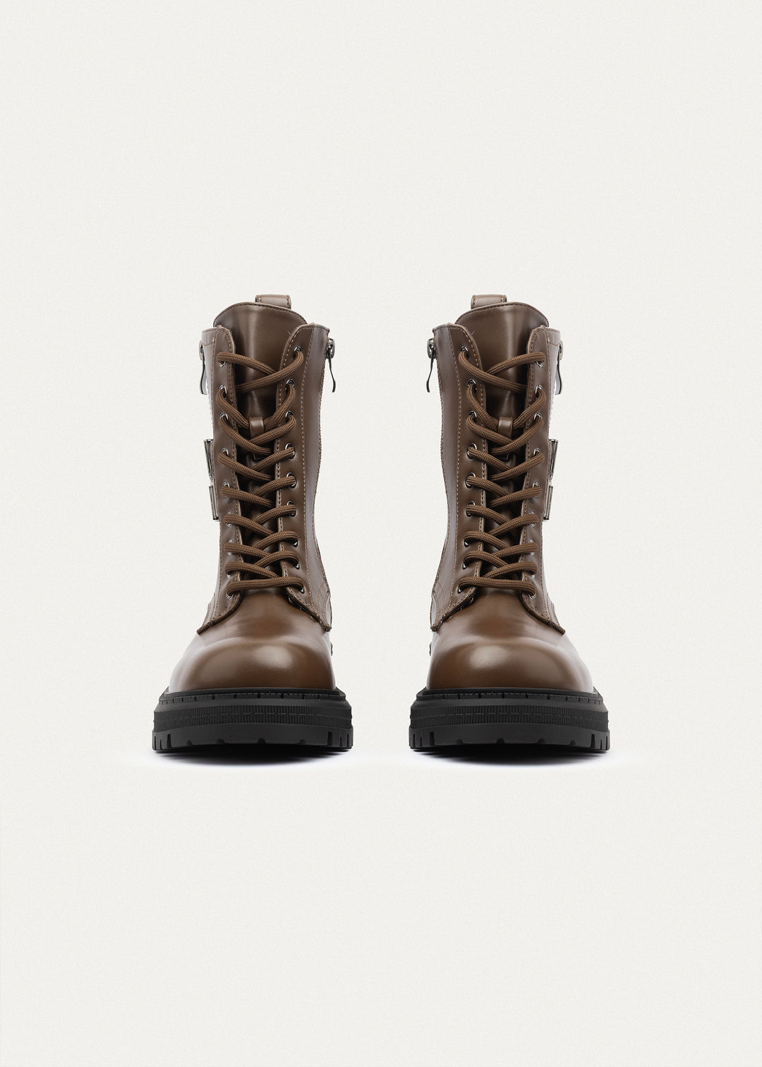Tactical Zip Lace Boots | Mocha Brown