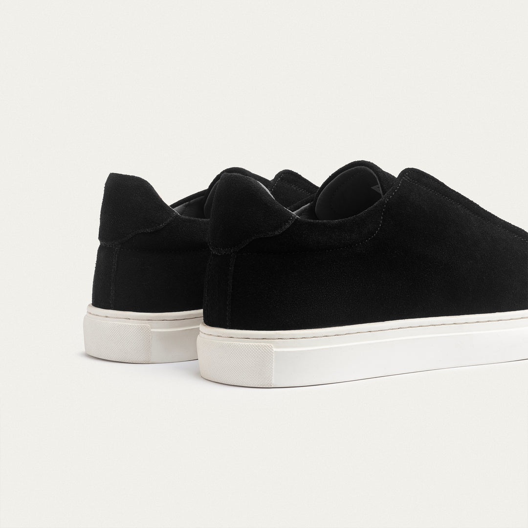 Achilles Theo - Men's Slip-On Suede Sneakers - Black