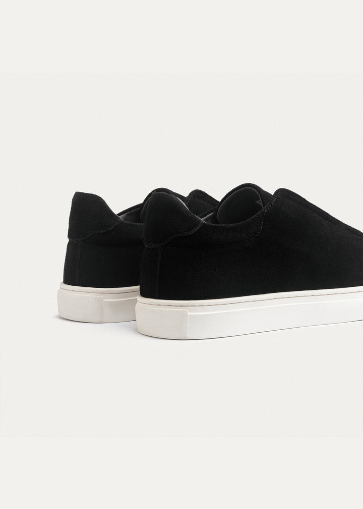 Achilles Theo - Men's Slip-On Suede Sneakers - Black