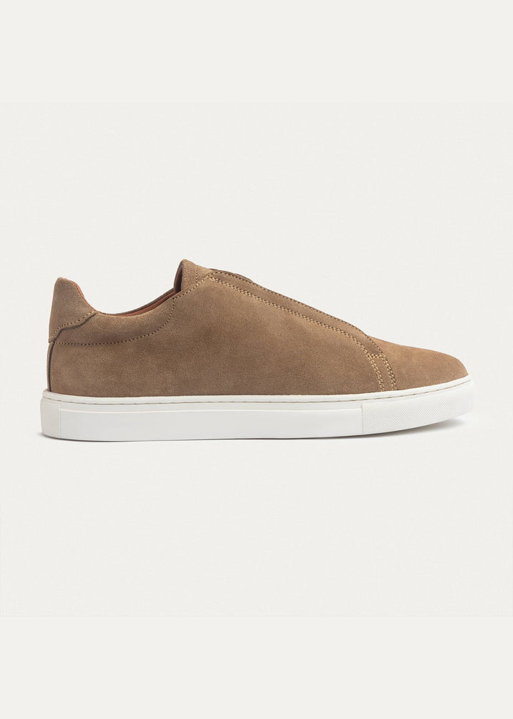 Achilles Theo - Men's Slip-On Suede Sneakers - Cafأ©