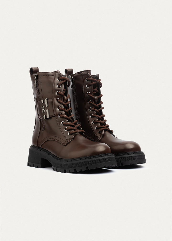 Tactical Zip Lace Boots | Brown