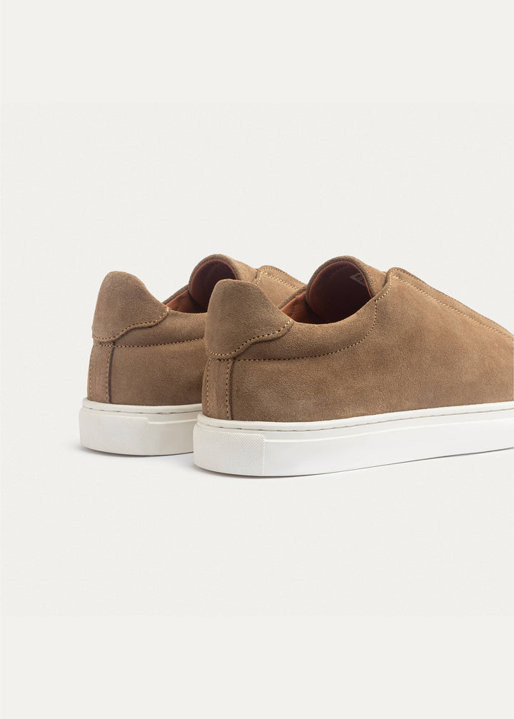 Achilles Theo - Men's Slip-On Suede Sneakers - Cafأ©