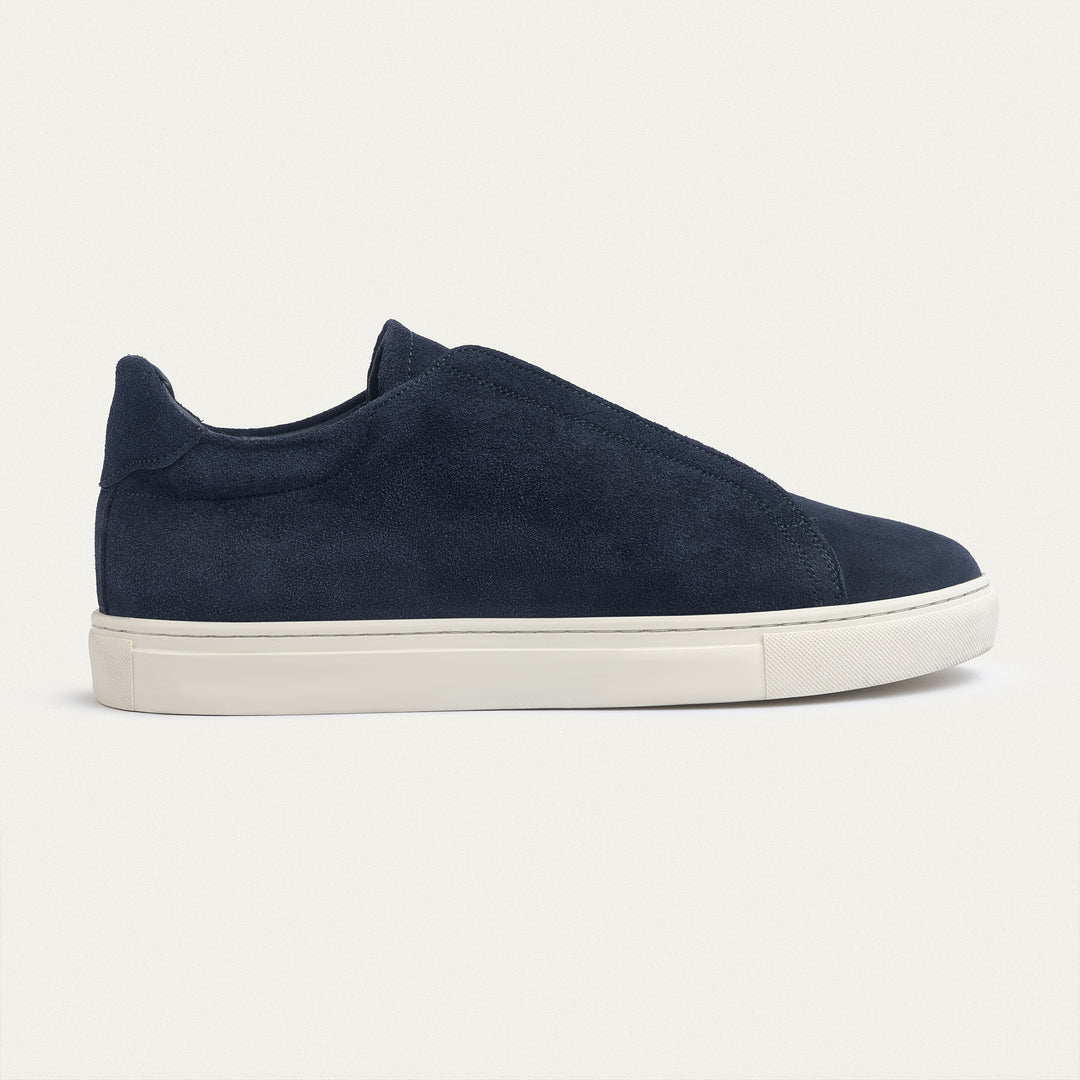 Achilles Theo - Men's Slip-On Suede Sneakers - Dark Blue