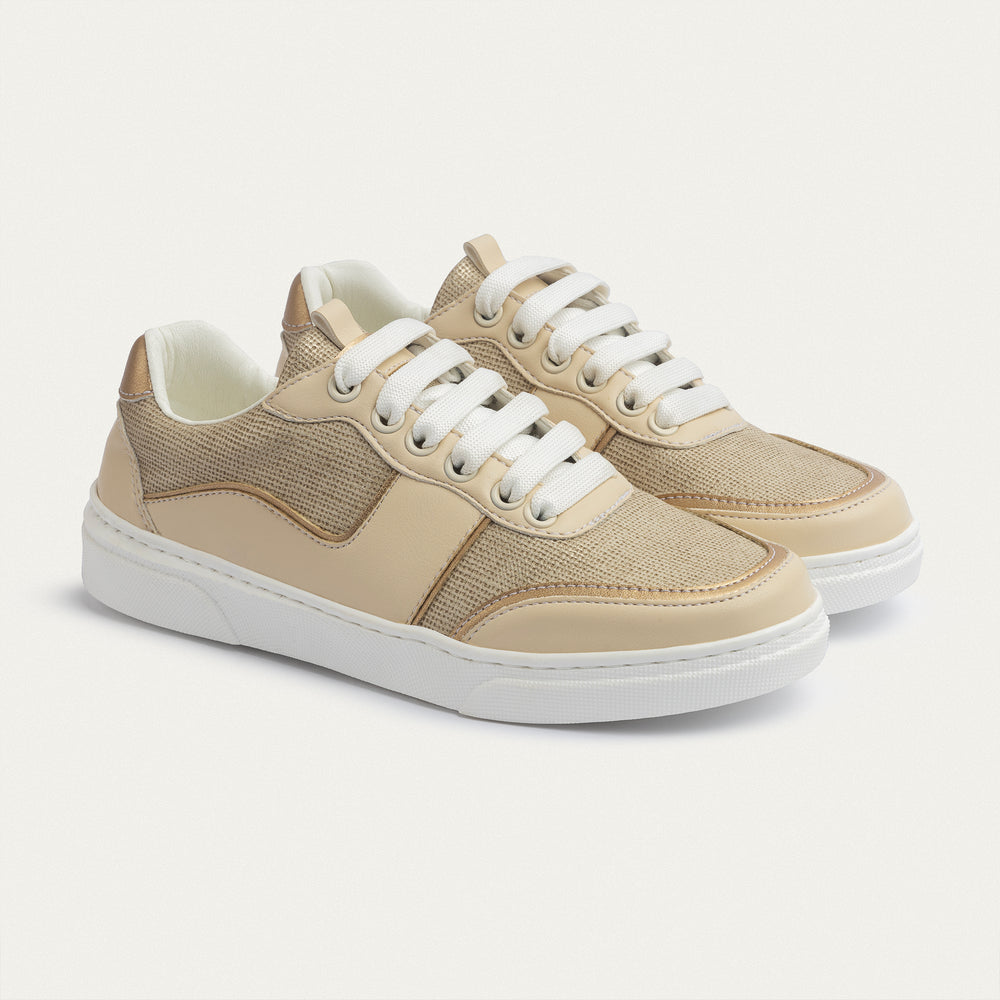 The G-Sneakers Nova - White Sneaker with Gold Accents