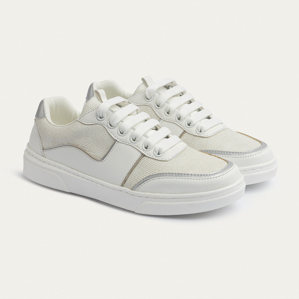 The G-Sneakers Nova - White Sneaker with Silver Accents