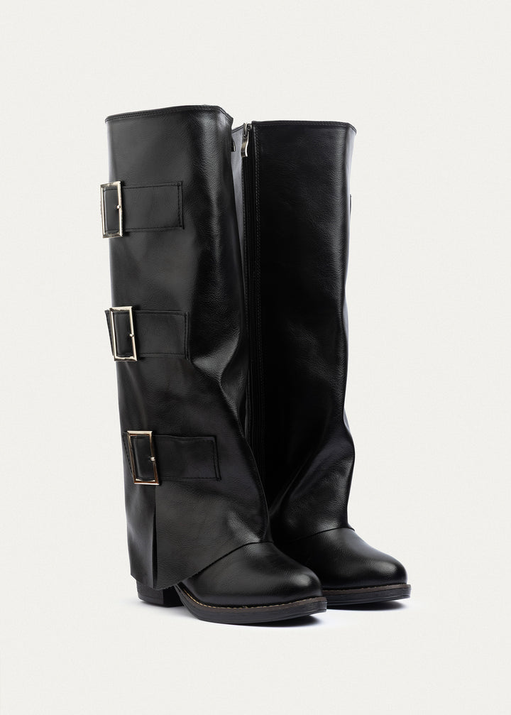 Monarch Buckle Boots |Black