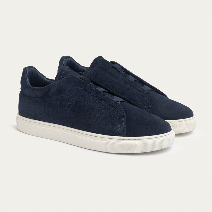 Achilles Theo - Men's Slip-On Suede Sneakers - Dark Blue