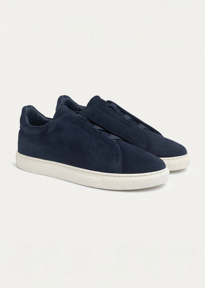 Theo Men's Slip-On Suede Sneakers | Dark Blue