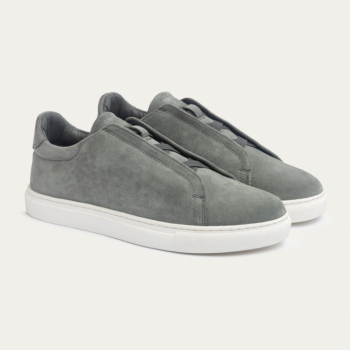 Achilles Theo - Men's Slip-On Suede Sneakers - Gray