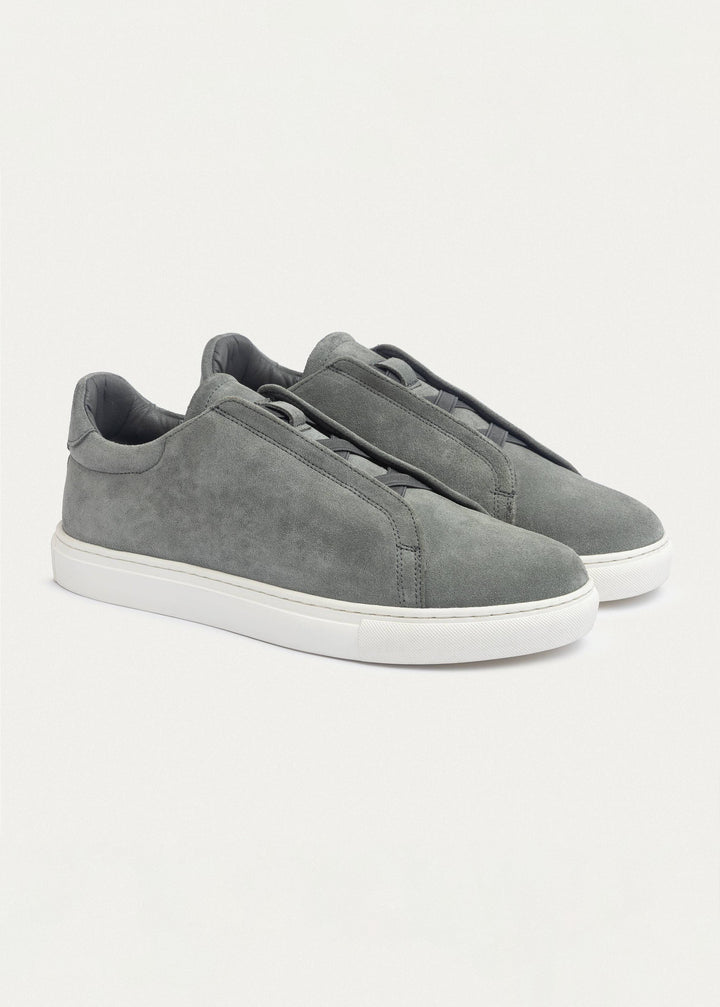 Achilles Theo - Men's Slip-On Suede Sneakers - Gray