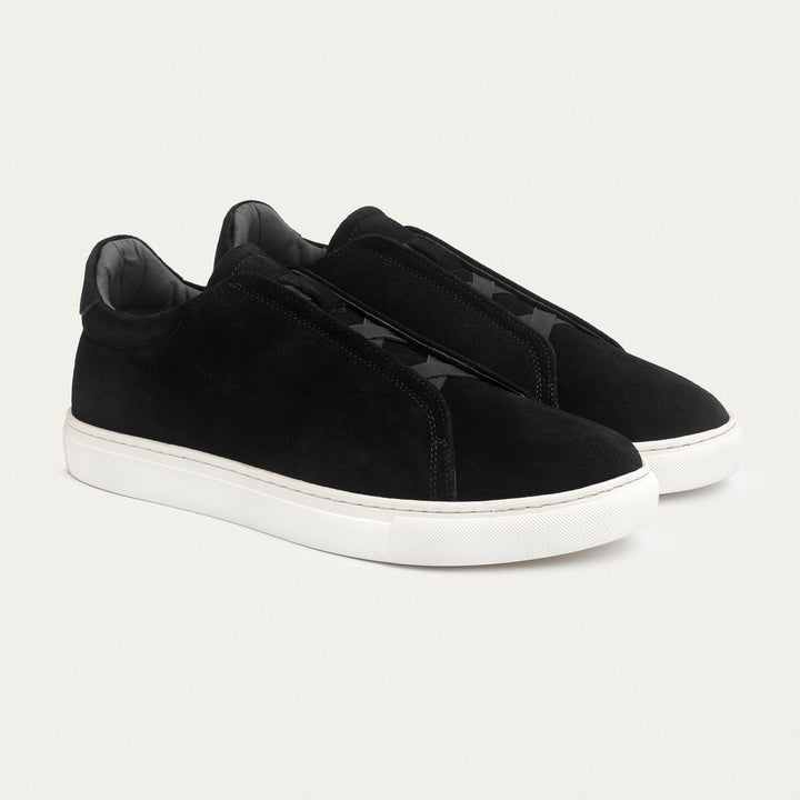 Achilles Theo - Men's Slip-On Suede Sneakers - Black