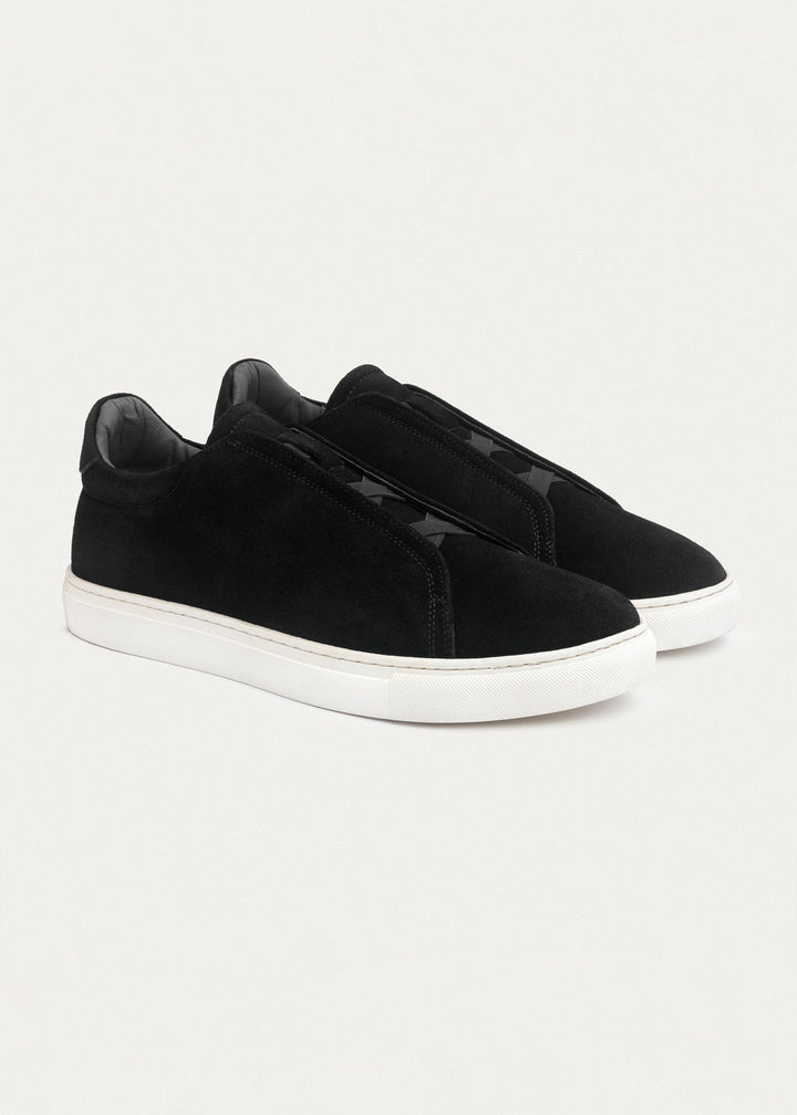 Theo Men's Slip-On Suede Sneakers | Black