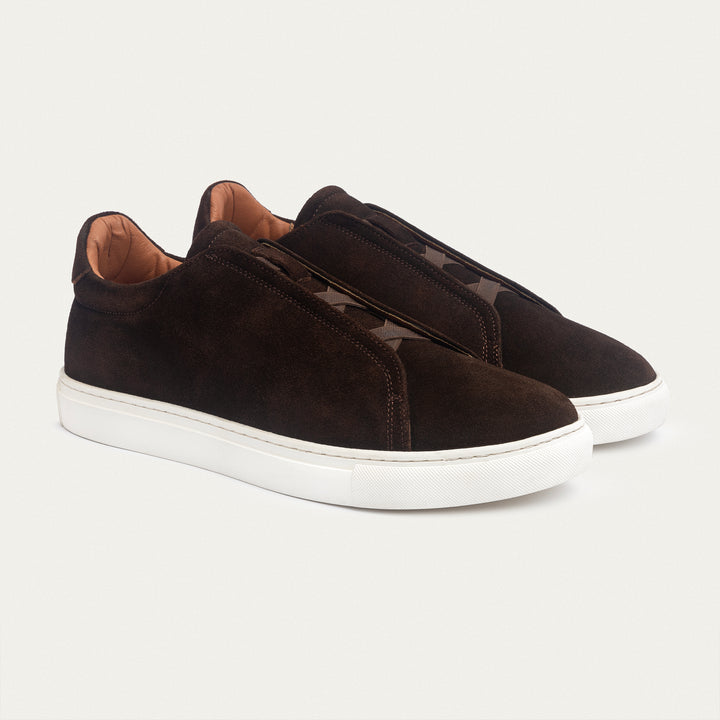 Achilles Theo - Men's Slip-On Suede Sneakers - Brown