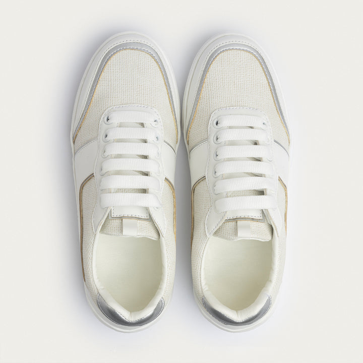 The G-Sneakers Nova - White Sneaker with Silver Accents