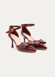 Grace Bow Heels | Burguandy