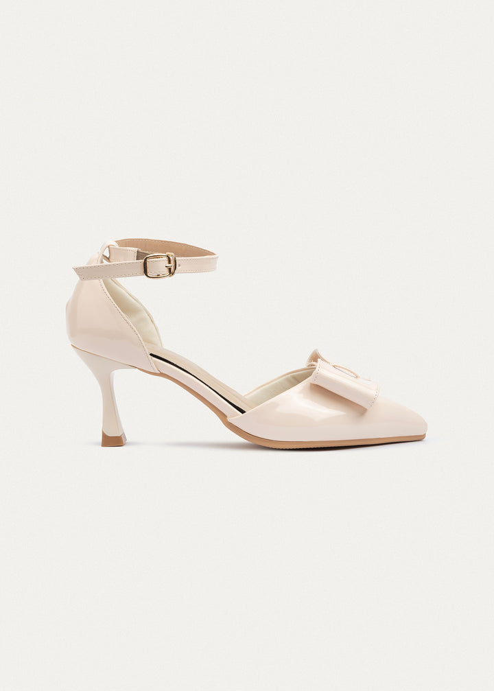Grace Bow Heels | Beige