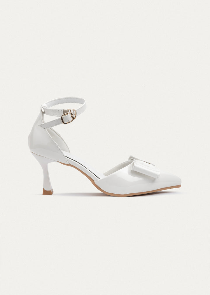 Grace Bow Heels | White