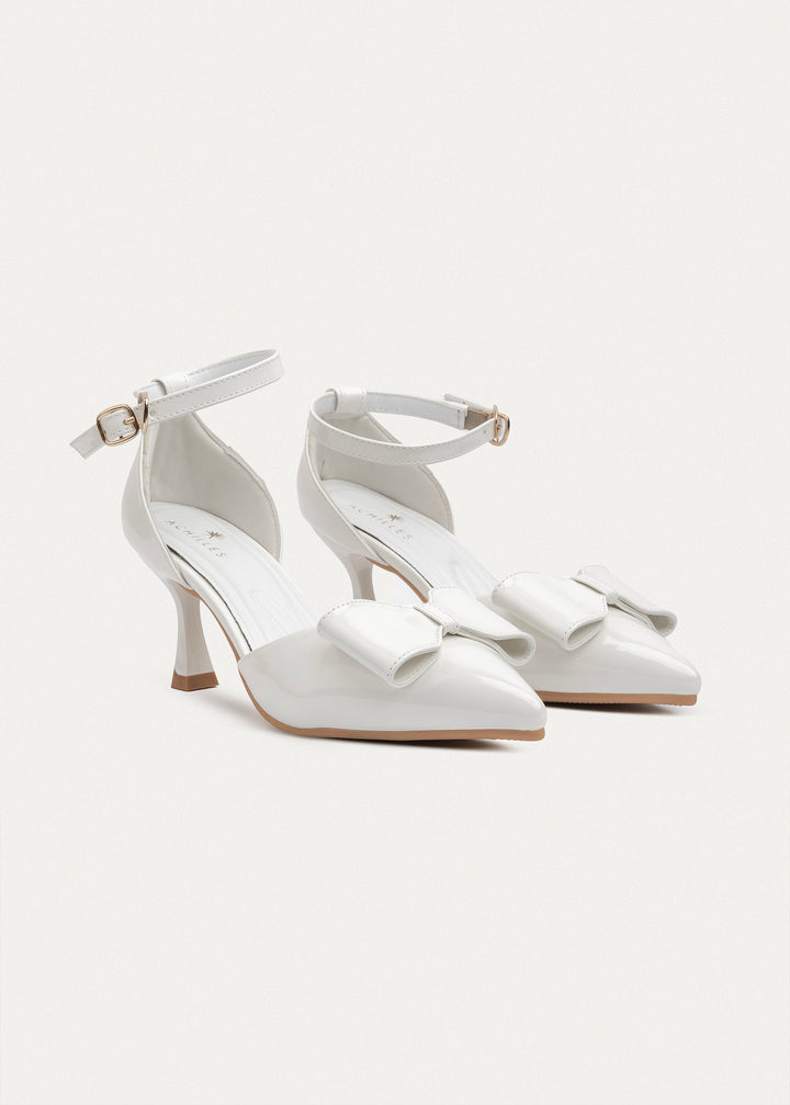 Grace Bow Heels | White