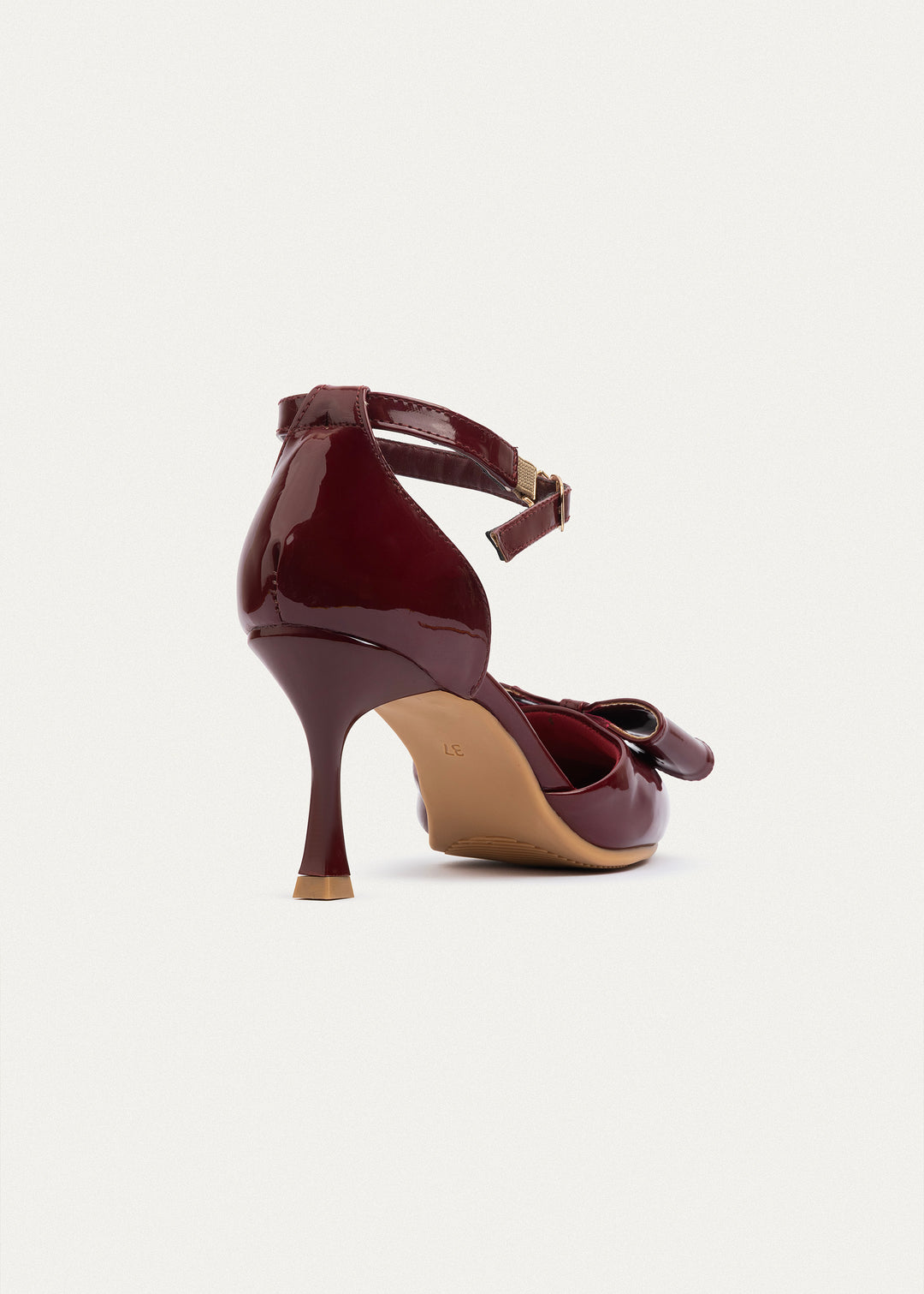 Grace Bow Heels | Burguandy