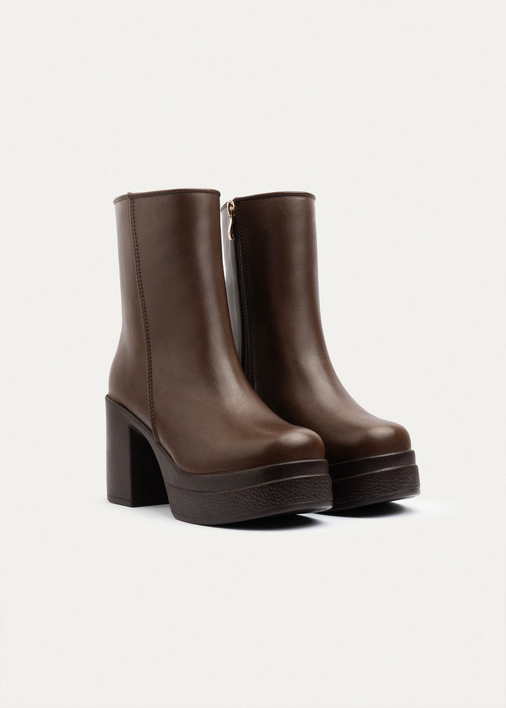 Elevate Block Heel Boots | Brown