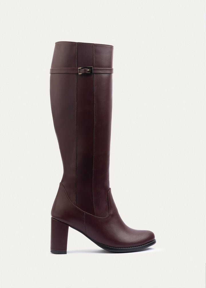 Icon High-Heel Boots | Burguandy