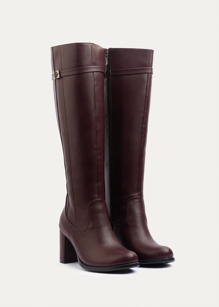 Icon High-Heel Boots | Burguandy
